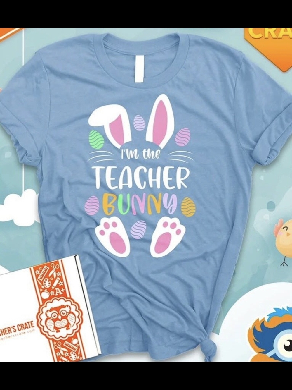 I'm the Teacher Bunny Short Sleeve Tee - Light Blue